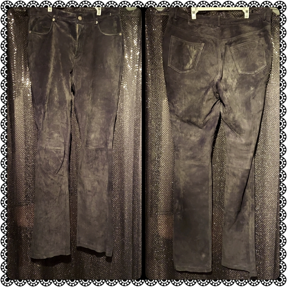 Suede pants black 32" inseam. 34" waist.